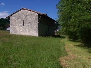 Bidea erdotzako ermitaren ondoan