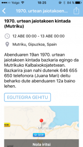 Ekintza kultural bat, geolokalizazioarekin.