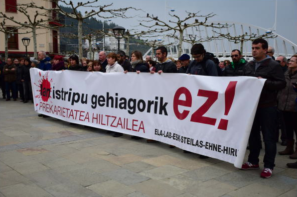 Sindikatuek Ondarroan egindako manifestazioa