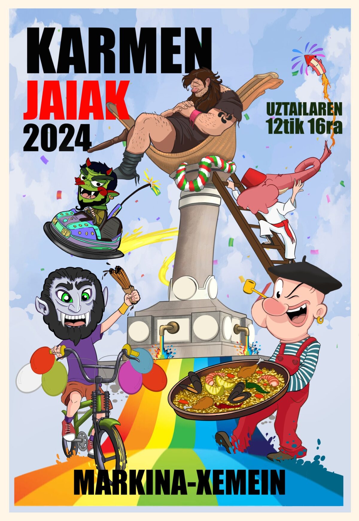 2024ko Karmen jaietako kartel irabazlea. Argazkia: Iñaki Aretxabaleta.