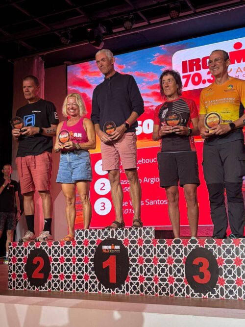Ioana Osa, Arantza Burgoa eta Arnaitz Burgoa, Marokoko ironman erdian.