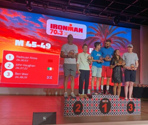 Ioana Osa, Arantza Burgoa eta Arnaitz Burgoa, Marokoko ironman erdian.