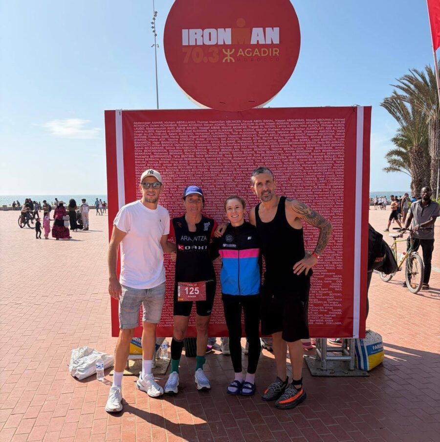 Ioana Osa, Arantza Burgoa eta Arnaitz Burgoa, Marokoko ironman erdian.