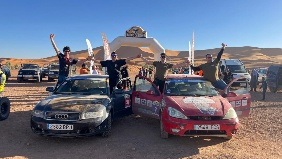 Kepa Gandiaga, Goratz Sololuze eta Jon Onagoitia markina-xemeindarrak eta Koldo Goikoetxea aulestiarra, Maroco Challengean.