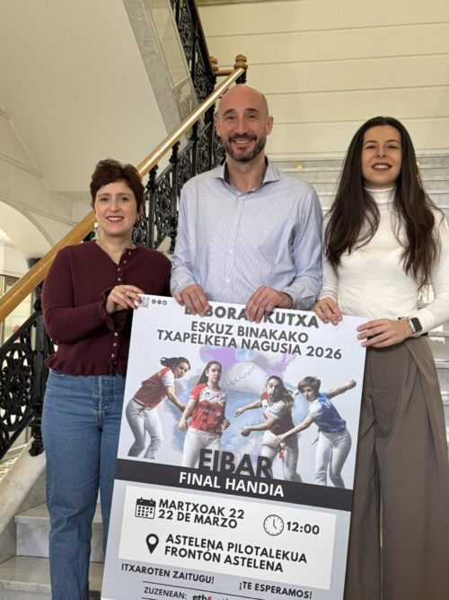 Laboral Kutxa Eskuz Binakako Txapelketa Nagusiaren finalaren aurkezpena, Eibarko Astelena pilotalekuan.