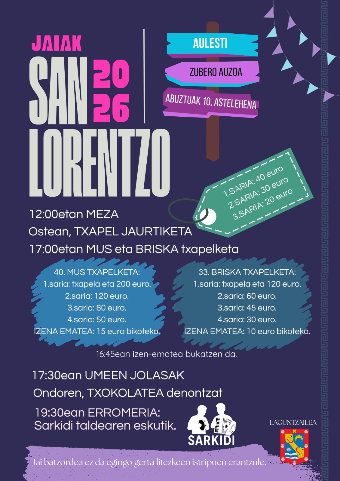 Aulestiko Zubero auzoko San Lorentzo jaiak